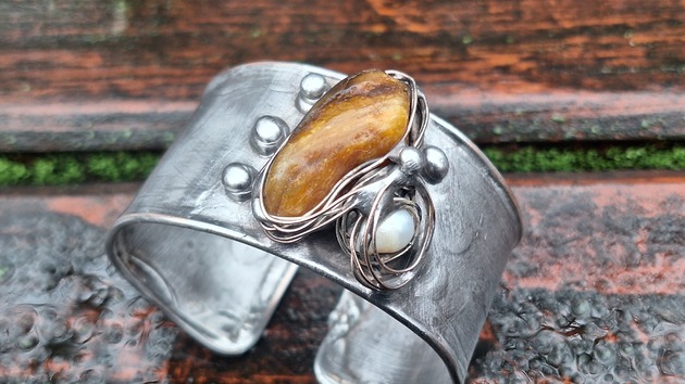 bransoletki wire wrapping Bałtyk -  bransoletka regulowana