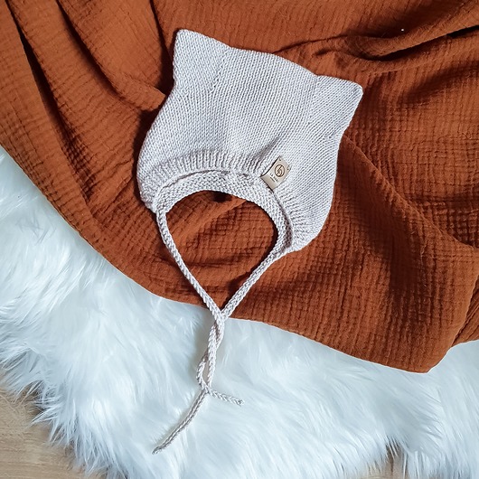 czapki dziecięce KITTY BONNET pudrowy