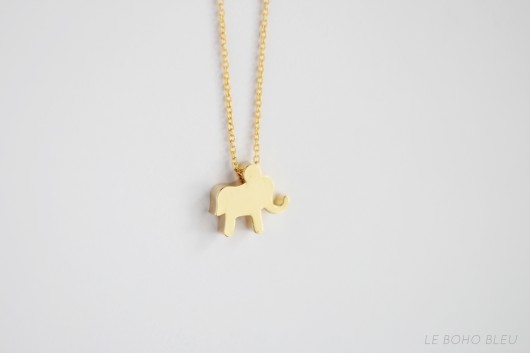 16k Gold Plated Elephant Necklace Le Boho Bleu