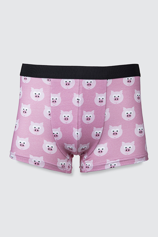 Bokserki męskie z bawełny z printem ŚWINKI HisOutfit