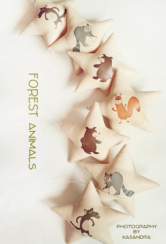 karuzele i girlandy do łóżeczka FOREST ANIMALS - girlanda LEŚNE ZWIERZĘTA