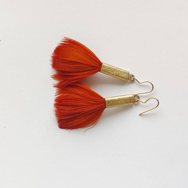 kolczyki z piórami PIÓRKO kolczyki