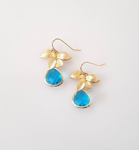 kolczyki pozłacane Kolczyki pozłacane Capri Blue