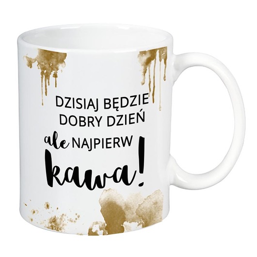 Kubek DZISIAJ BEDZIE DOBRY DZIEŃ Lawendowy Bazar