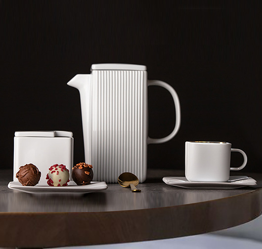 czajniki i dzbanki System zestaw do kawy / biała porcelana