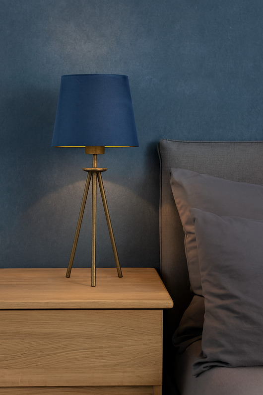 lampy stołowe Lampka nocna na trójnogu do czytania do sypialni BERGEN VELUR z abażurem