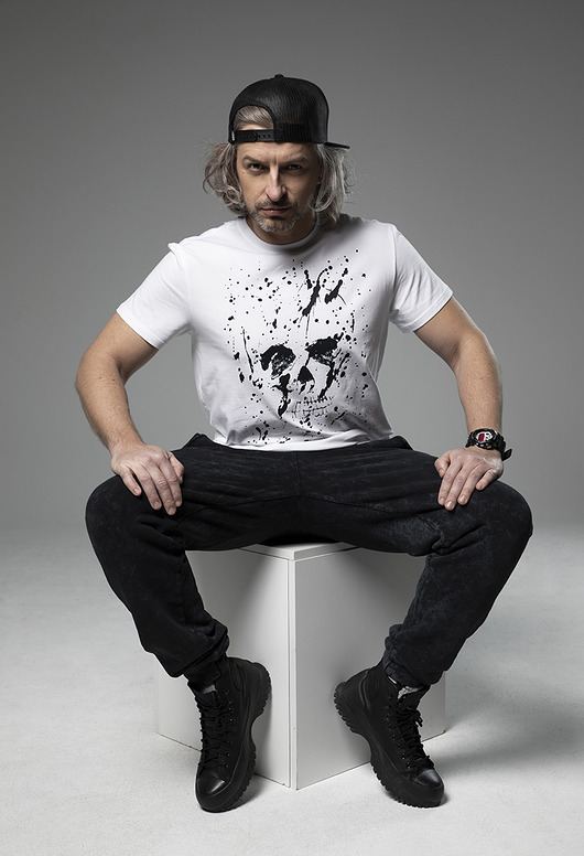 t-shirty męskie T-shirt męski czaszka biały