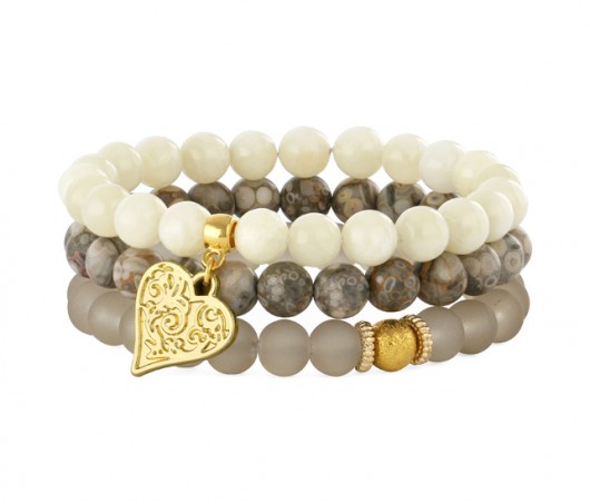 Simply Charm - Cream,beige, gray & gold trio. Lavoga
