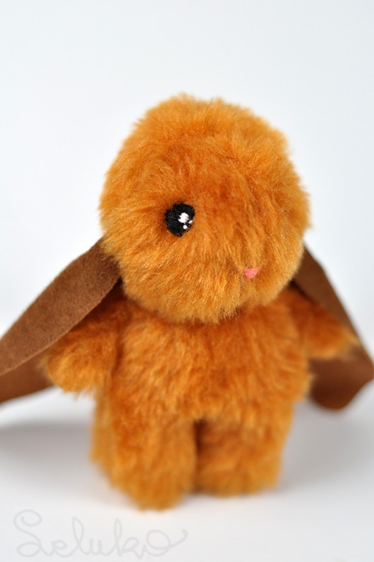 Zajączek rudy -skórzane uszka -mini 11 cm  leluko