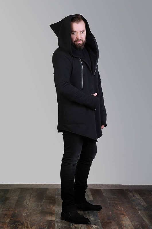 bluzy męskie Bluza męska zamek asymetryczny
