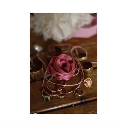 chokery Jedwabny różowy choker
