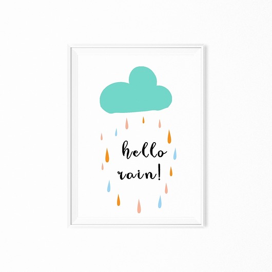 Plakat skandynawski rainy cloud myscandi
