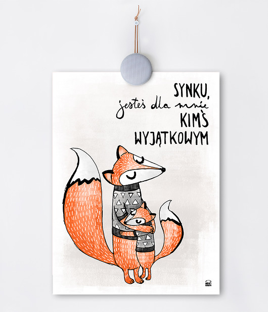 Plakat z liskiem do pokoju chłopca synka Mojo Graffi