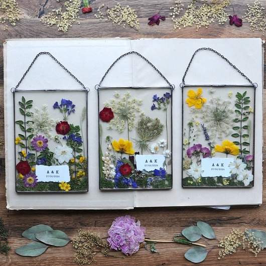 Ozdoby na ścianę Prezent na jubileusz, zestaw witraży z dedykacją, dekor kwiatowy