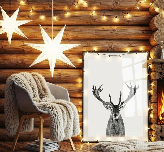 plakaty PLAKAT skandynawski z jeleniem JELEŃ renifer