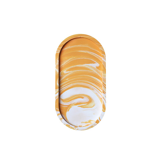 Owalna podstawka - yellow & white swirl pannazuzanna.decor