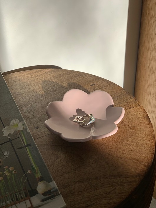 pojemniki na biżuterię Ceramiczna Miseczka na Biżuterię Kwiat Flower Różowy Pastelowy