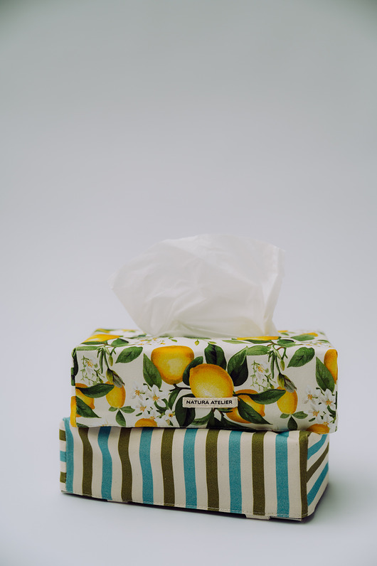przechowywanie - różne Dwustronny Pokrowiec na Chusteczniki- Lemons