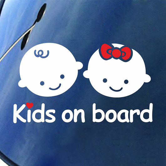Naklejka na Auto KIDS ON BOARD trochę na ścianę
