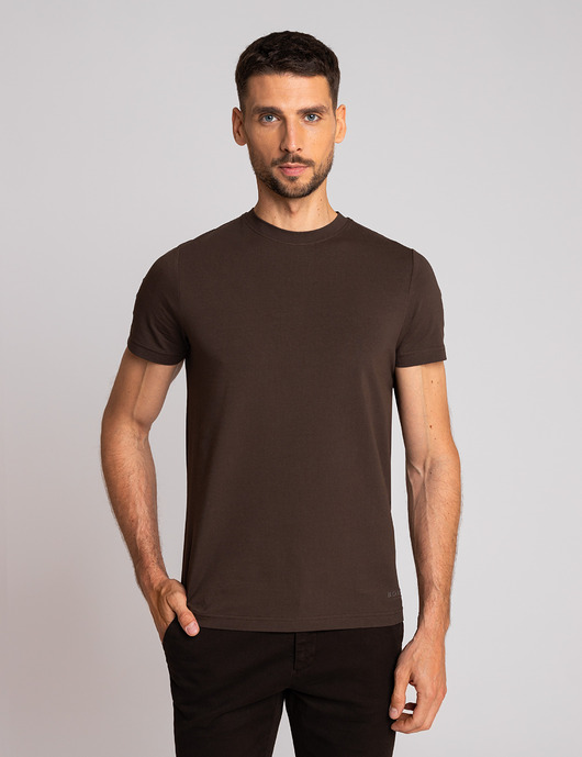 t-shirty męskie T-shirt covo brązowy