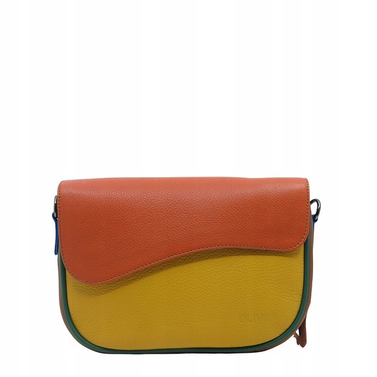 torby na ramię Torebka damska listonoszka skóra naturalna kolorowa stylowa pojemna OLIVKA