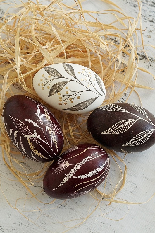jajka wielkanocne Pisanki tradycyjne batikowe