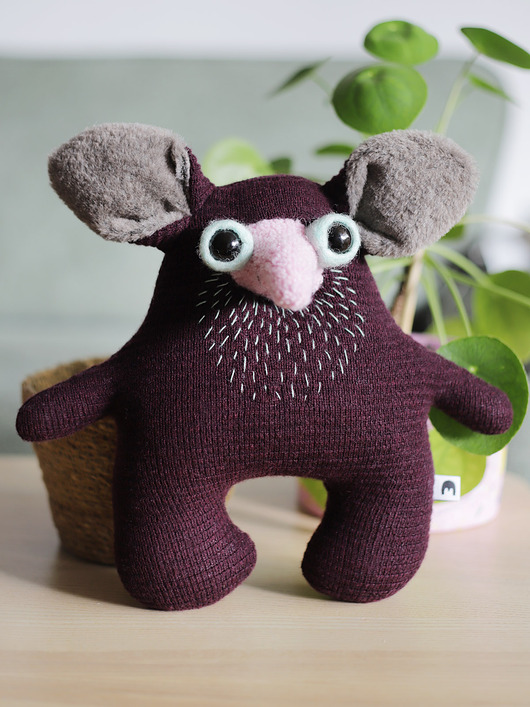 przytulanki dla niemowląt i dzieci Merino mutant bordo