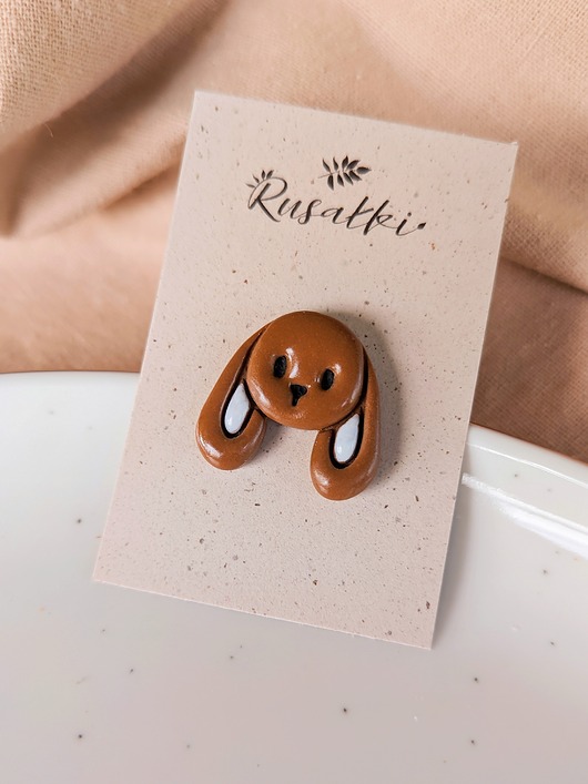 przypinki Pin przypinka brązowy broszka króliczek akcesoria dla fanów królików