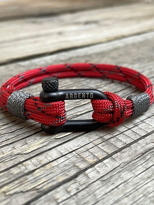 biżuteria męska Bransoletka szekla męska paracord  Argento