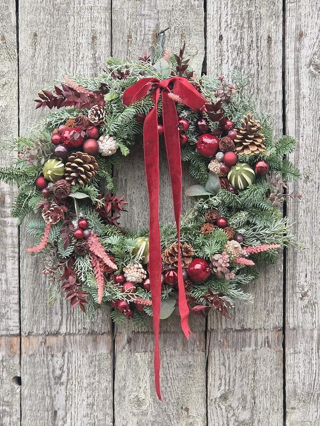 wianki bożonarodzeniowe Naturalny wianek świąteczny MAGICZNY CZAS  45 cm