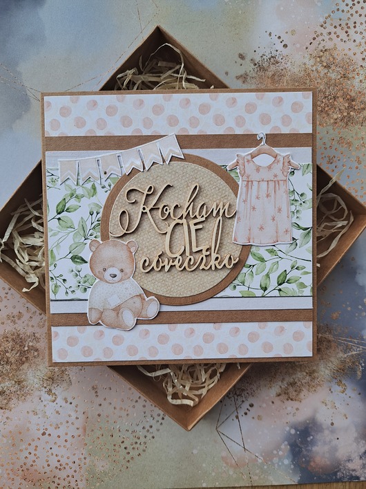 kartki scrapbooking Kartka dla córeczki z okazji narodzin/urodzin/bez okazji