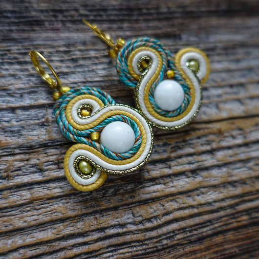 kolczyki soutache Małe kolczyki sutasz