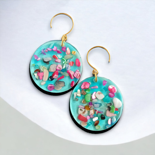 kolczyki z żywicy UNIKATOWE kolczyki z żywicy SUMMER beach I