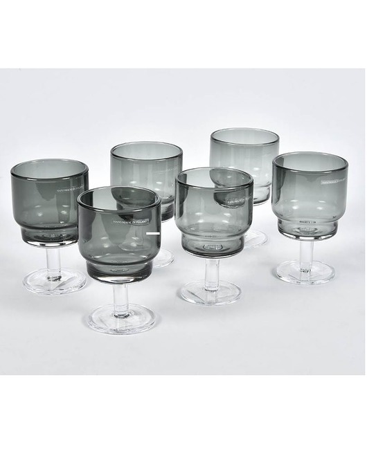 Kieliszki dekoracyjne Glass Grey, 12x8 cm, 6szt. Home Design