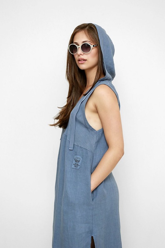 Sukienka lniana oversize Felicia niebieska Freeshion