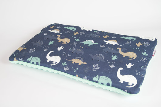 Płaska poduszka minky 40x60- dinozaury- 40x60cm Minky and Cotton