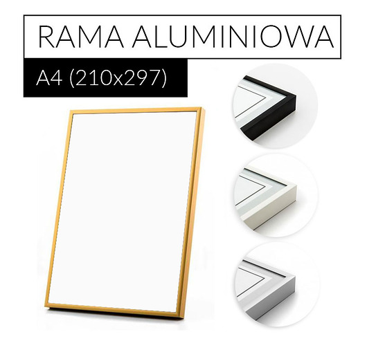 Rama aluminiowa do plakatu A4 kolory PLAKATY GEOMETRYCZNE