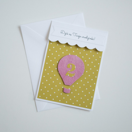 kartki scrapbooking Kartka urodzinowa z balonem 2 latka