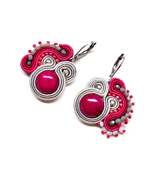 kolczyki soutache Sutaszowe kolczyki JADE