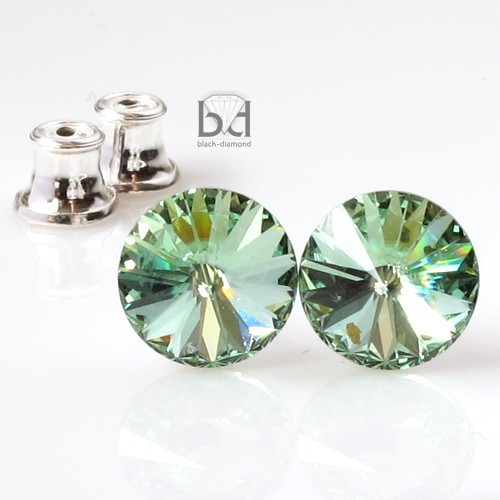 Sztyfty kryształ Swarovski  - jasnozielone Black Diamond