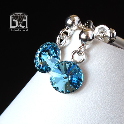 W błękitach kryształ Swarovski (8,2 mm) Black Diamond