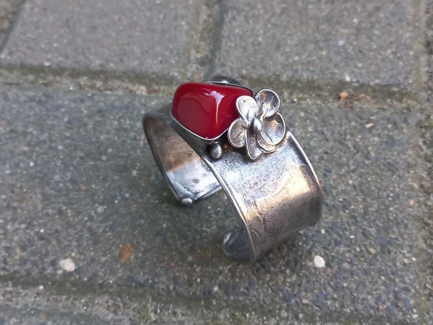 bransoletki wire wrapping Czerwień - bransoletka regulowana