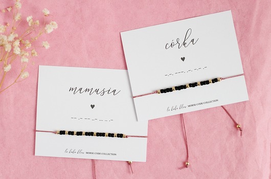 Zestaw - MAMUSIA I CÓRKA Morse Code Bracelets Le Boho Bleu