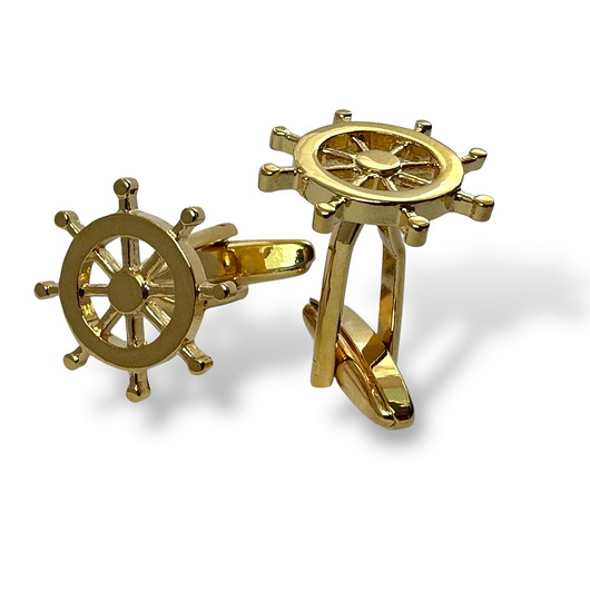 spinki do mankietów Spinki do mankietów - KOŁA STEROWE (złote)