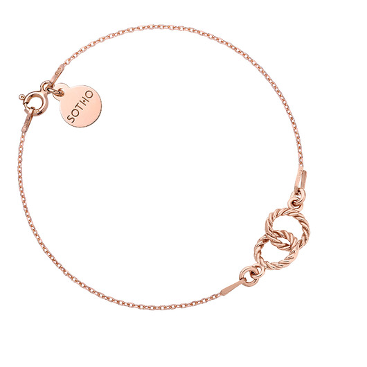 bransoletki złote Bransoletka z dwoma kółeczkami z różowego złota