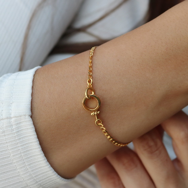 bransoletki złote Bransoletka z ozdobnym zapięciem srebro 925 pozłacane