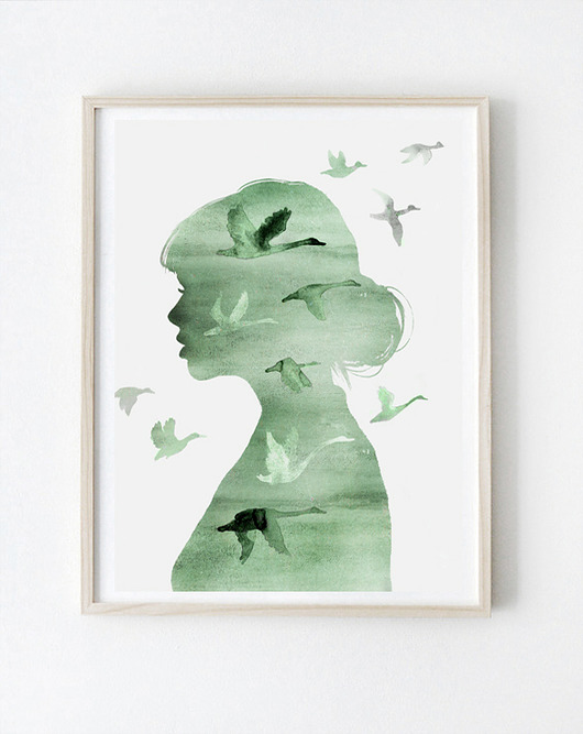 grafiki i ilustracje Kobieta  40x50 cm