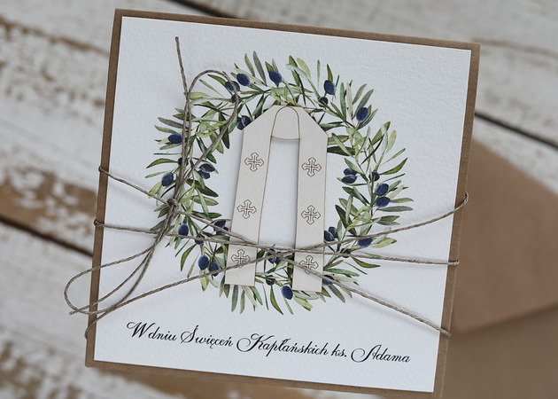 kartki scrapbooking Kartka dla księdza na rocznicę święceń, święcenia kapłańskie