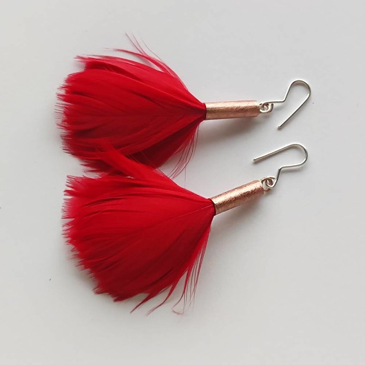 kolczyki z piórami PIÓRKO kolczyki