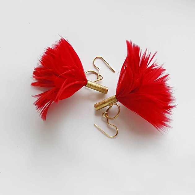 kolczyki z piórami PIÓRKO kolczyki